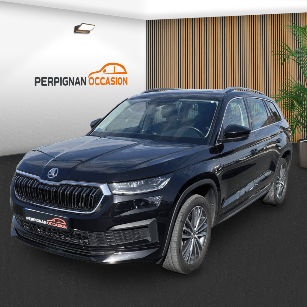 Skoda Kodiaq Laurin & Klement d'occasion à Perpignan – vue avant du SUV 7 places / voiture occasion Perpignan