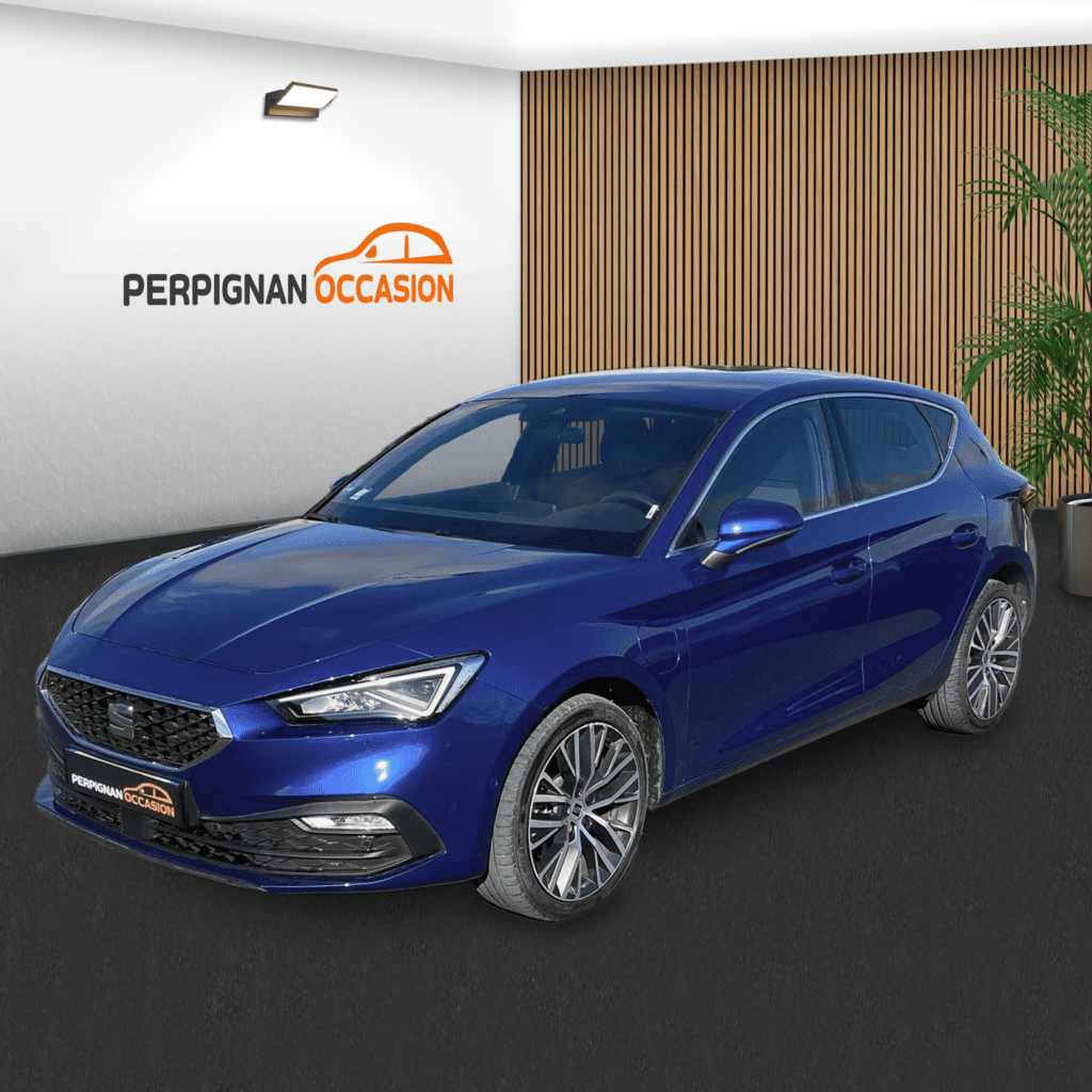 Seat Leon FR eHybrid 204ch d'occasion à Perpignan – vue avant / voiture occasion Perpignan