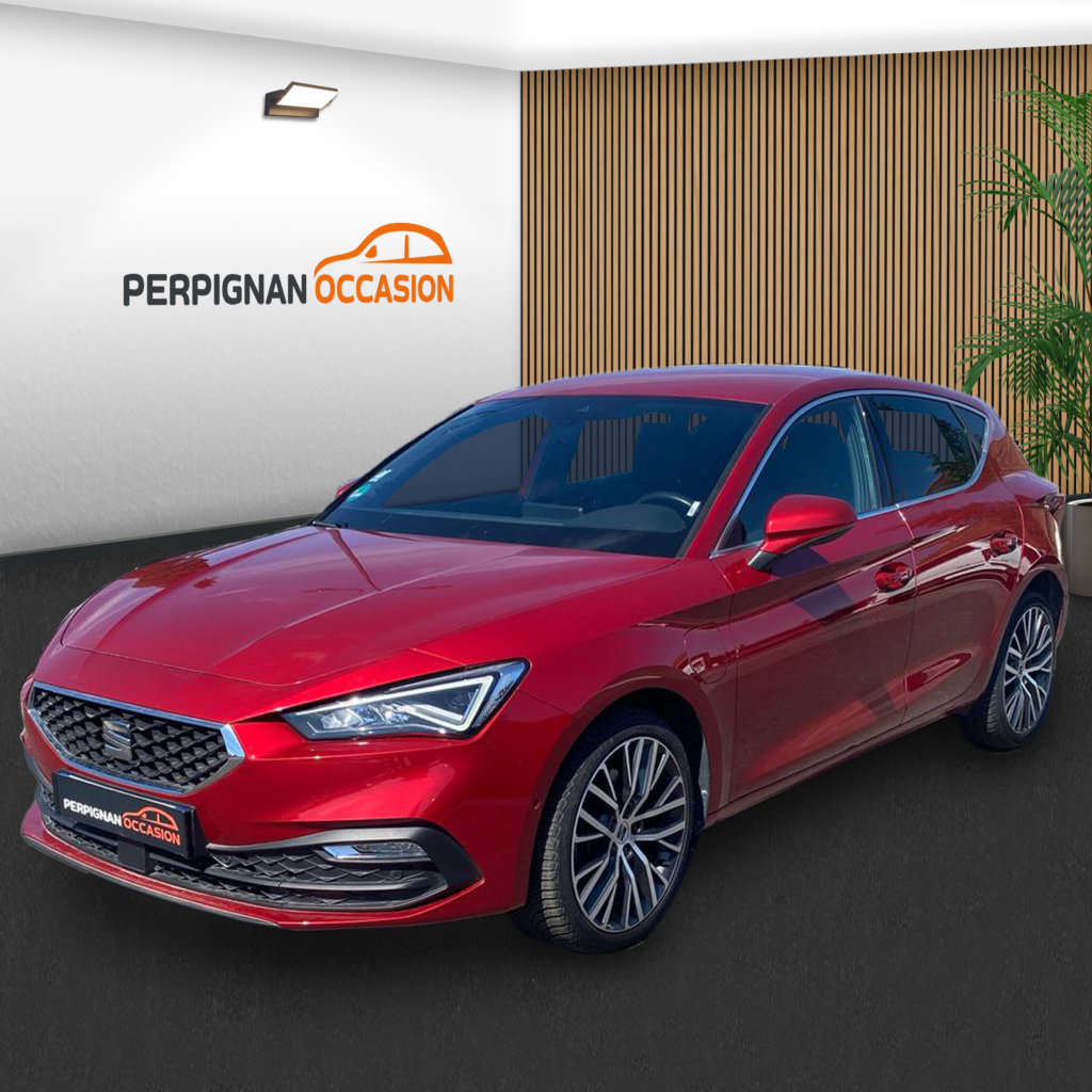 Seat Leon eHybrid 204ch Xcellence d'occasion à Perpignan – vue avant / voiture occasion Perpignan
